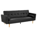 Sarantino Madison Faux Leather Sofa Bed Lounge Couch Futon Furniture Home Suite - Black-1