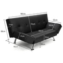 Sarantino Brooklyn Sofa Bed Faux Leather Lounge Couch Futon Furniture Adjustable Suite Bk-4