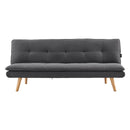 Sarantino 3 Seater Linen Sofa Bed Couch Lounge Futon - Dark Grey-1