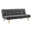 Sarantino 3 Seater Linen Sofa Bed Couch Lounge Futon - Dark Grey-5