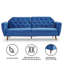 Sarantino Faux Velvet Sofa Bed Couch Furniture Lounge Suite Futon Blue-2