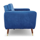 Sarantino Faux Velvet Sofa Bed Couch Furniture Lounge Suite Futon Blue-6