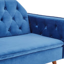 Sarantino Faux Velvet Sofa Bed Couch Furniture Lounge Suite Futon Blue-10