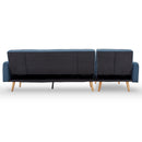 Sarantino 3-Seater Corner Sofa Bed with Chaise Lounge - Blue-6