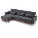 Sarantino Faux Velvet Sofa Bed Couch Lounge Chaise Cushions Dark Grey-3