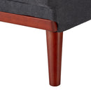 Sarantino Faux Velvet Sofa Bed Couch Lounge Chaise Cushions Dark Grey-8