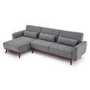 Sarantino Faux Velvet Sofa Bed Couch Lounge Chaise Cushions Light Grey-3