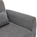 Sarantino Faux Velvet Sofa Bed Couch Lounge Chaise Cushions Light Grey-5