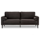 Sarantino Faux Velvet Sofa Bed Couch Furniture Lounge Suite - Black-1