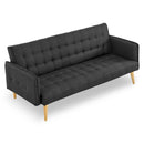 Sarantino 3 Seater Modular Linen Fabric Sofa Bed Couch - Black-3