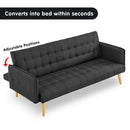 Sarantino 3 Seater Modular Linen Fabric Sofa Bed Couch - Black-8