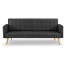 Sarantino 3 Seater Modular Linen Fabric Sofa Bed Couch - Black-11