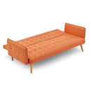 Sarantino 3 Seater Modular Linen Fabric Sofa Bed Couch Armrest Orange-3
