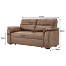 Sarantino Distressed Fabric Sofa Bed Couch Lounge - Brown-7