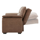 Sarantino Distressed Fabric Sofa Bed Couch Lounge - Brown-12