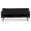 Sarantino Tufted Faux Linen 3-Seater Sofa Bed with Armrests - Black-6