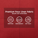 Sarantino Tufted Faux Linen 3-Seater Sofa Bed with Armrests - Red-8