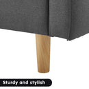 Sarantino 3-Seater Fabric Sofa Bed Futon - Dark Grey-12