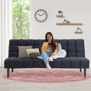 Sarantino Faux Suede Fabric Sofa Bed Furniture Lounge Seat Black-12