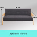 Sarantino 3 Seater Linen Fabric Wood Sofa Bed Lounge Couch Dark Grey-7