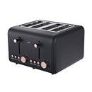 Pronti 4 Slice Toaster Rose Trim Collection - Black-1