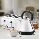 Pronti 4 Slice Toaster Rose Trim Collection - White-7