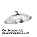 Double Ear 304 Stainless Steel 38cm Non-Stick Stir Fry Cooking Kitchen Wok Pan with Lid Honeycomb Double Sided-6