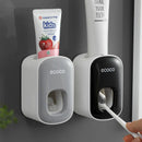 Ecoco Wall mount auto ands Free Toothpaste Dispenser Automatic Toothpaste Squeezer Bathroom Toothpaste Holder Black-6