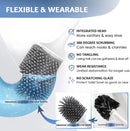 Ecoco Silicone Water Drop Toilet Brush Holder Set Wall-Mounted Cleaning Brush Tool Black-5