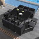 Bali 11 Piece Outdoor Dining Set-Black-1