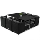 Bali 11 Piece Outdoor Dining Set-Black-4