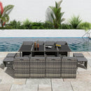 Bali 13PC Outdoor Dining Set-Grey-4