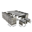 Bali 13PC Outdoor Dining Set-Grey-10