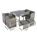 Horrocks 8 Seater Outdoor Dining Set-Grey-11