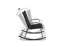 Rocking Chair High Back Rocker Chairs Steel Metal Textilene Fabric-Black-4