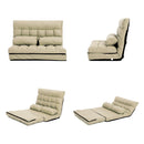 Lounge Couch Sofa Bed Double Seat Leather GEMINI BEIGE-4
