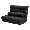 Lounge Couch Sofa Bed Double Seat Leather GEMINI BLACK-1