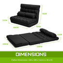 Lounge Couch Sofa Bed Double Seat Leather GEMINI BLACK-12