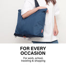 Shopper Bag Tote Bag Foldable Travel Laptop Grocery Nylon KO-DUAL NAVY-3