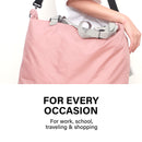 Shopper Bag Tote Bag Foldable Travel Laptop Grocery Nylon KO-DUAL PINK-3