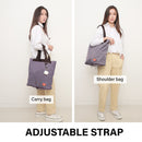 Shopper Bag Tote Bag Foldable Travel Laptop Grocery Nylon KO-SHOULDER PURPLE-4