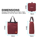 Shopper Bag Tote Bag Foldable Travel Laptop Grocery Nylon KO-SHOULDER WINE-9
