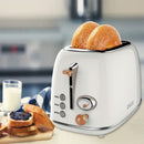 PHILEX 2-Slice Electric Toaster Bread Reheat Defrost Retro Retro IVORY-2