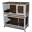 YES4PETS 118 cm XL Double Storey Rabbit Hutch Guinea Pig Cat Cage , Ferret cage Cat W Pull Out Tray-1