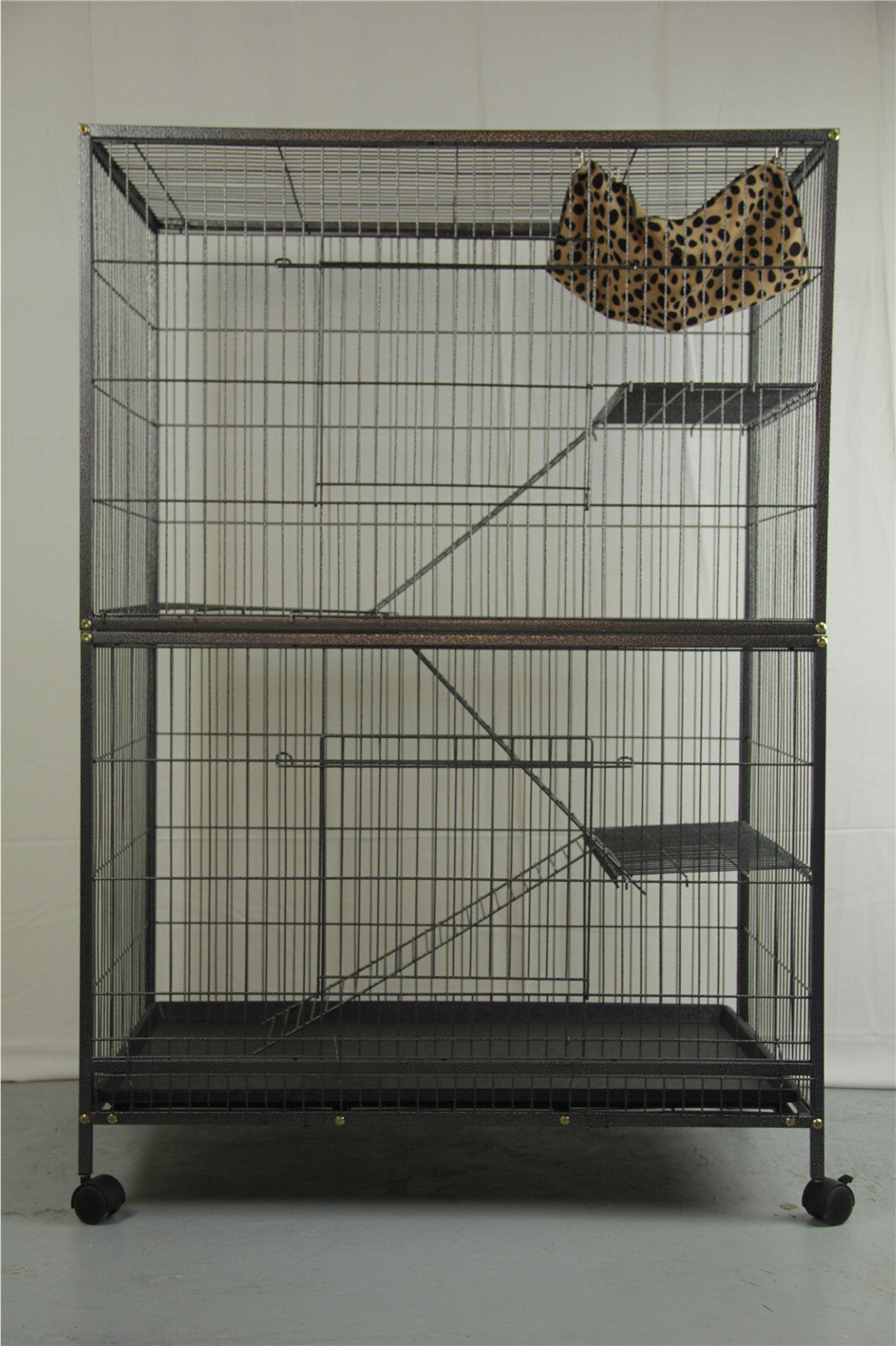 YES4PETS Pet 140cm 4 Level Bird Ferret Parrot Cage Aviary Cat Castor - 0