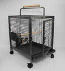 Small Bird Transport Budgie Cage Parrot Aviary Carrier With Wheel-3