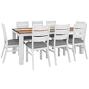 Orville 9pc Dining Set 200cm Table 8 Chair Solid Acacia Wood Timber -Multi Color-1