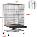 132cm Large Rolling Mobile Bird Cage Birdcage Finch Aviary Parrot Animals Playtop Stand Canary Finch-2