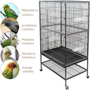 132cm Large Rolling Mobile Bird Cage Birdcage Finch Aviary Parrot Animals Playtop Stand Canary Finch-3