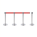 Retractable Queue Crowd Control Barriers | Silver Pole Red Belt-3
